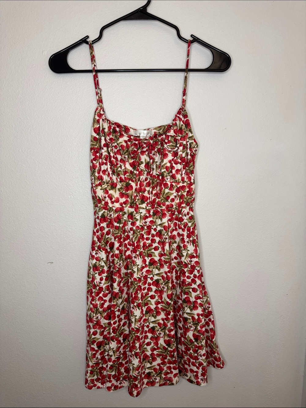 nine britton Red and Green Floral Mini Dress